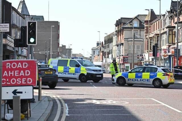 Dickson Road was cordoned off near Funny Girls while police investigated