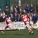 Fylde go over for a try against Otley. Photo: Chris  Farrow