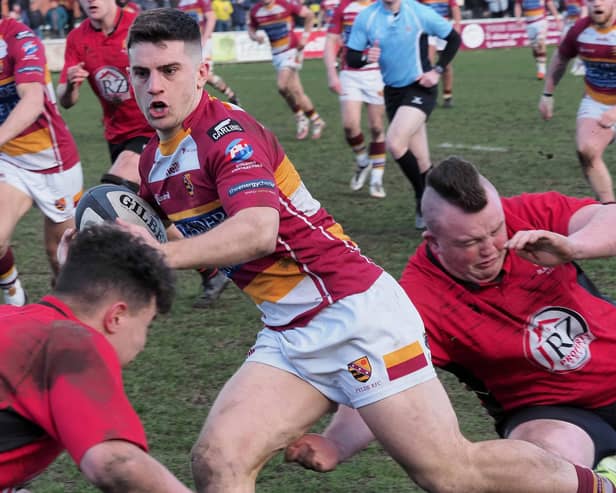 Fylde's Matt Sturgess had an eventful afternoon at Sale FC Picture: Chris Farrow