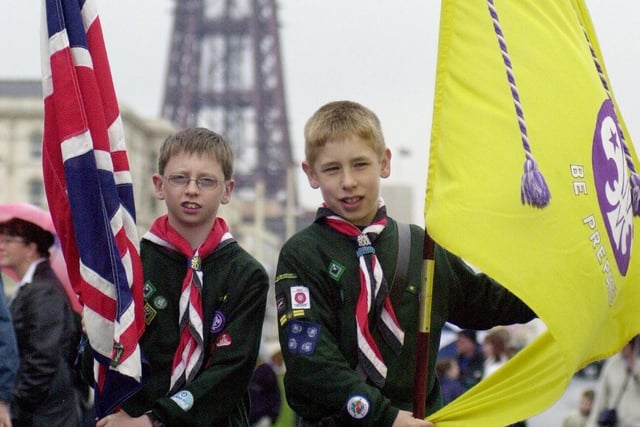 Blackpool District Scouts Ian Flannagan and Matthew Pearce of 8th Blackpool (Marton) in 2001