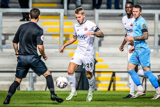 AFC Fylde are back on home soil this afternoon a week on from their FA Cup draw with Farsley Celtic Picture: Steve McLellan