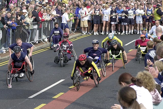 The start of the wheelchair race