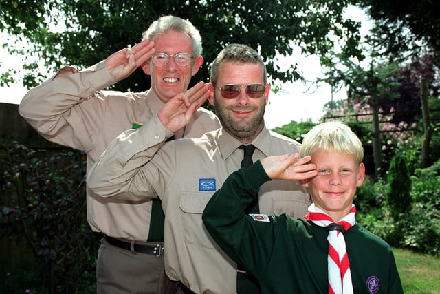 Robert Briggs with son Stuart and grandson Alexander, 1997