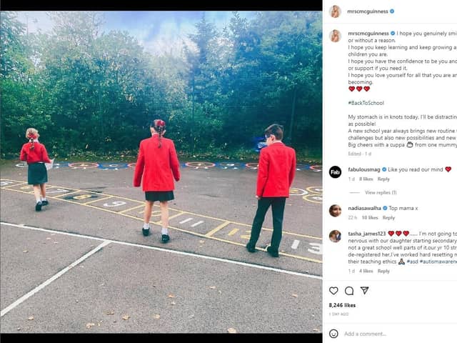 Christine McGuinness took to social media to write a heartfelt message to her children as they headed back to school