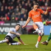 Jerry Yates had Blackpool's biggest chance in stoppage-time
