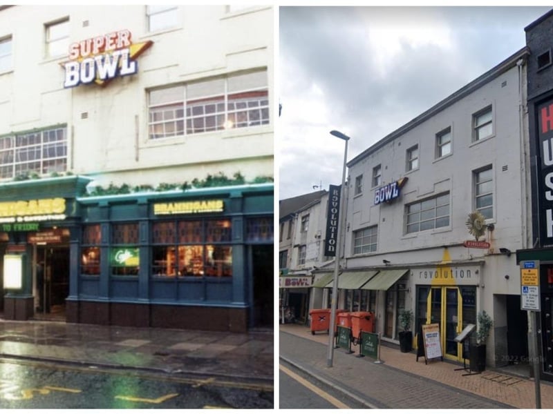 Still a bowling alley but Brannigans has relocated to be replaced by Revolution