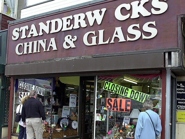 Standerwicks China and Glass was forced to close down because of the changing business nature of Queen Street