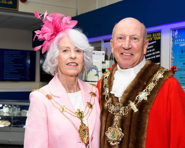 Fylde mayor Coun Ben Aitken with mayoress Bernadette Nolan. Photo: Kelvin Stuttard