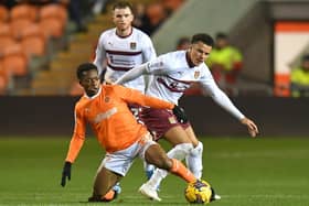 Karamoko Dembele was highly rated when he arrived at Blackpool. He is considered one of the best young players in League One. (Dave Howarth; CameraSport Images)