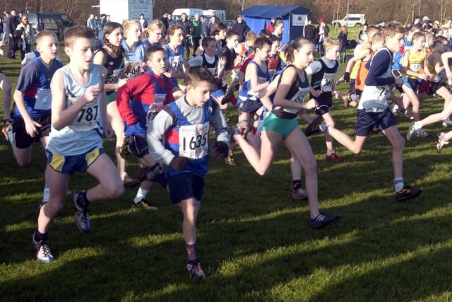 Action from the Mid Lancashire cross country at Lawsons Road showground, Blackpool