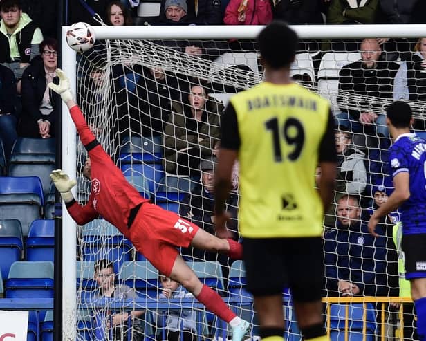 AFC Fylde keeper Ben Winterbottom made some fine saves Photo: AFC Fylde