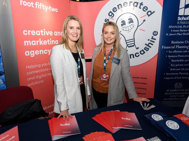 Kimberley Thompson and Kayleigh James from Root Fifty-Two at Lancashire Business Expo 2022. Photo: Kelvin Stuttard