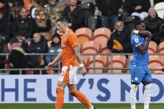 Olly Casey was sent off in Blackpool's defeat to Peterborough (Photographer Lee Parker / CameraSport)