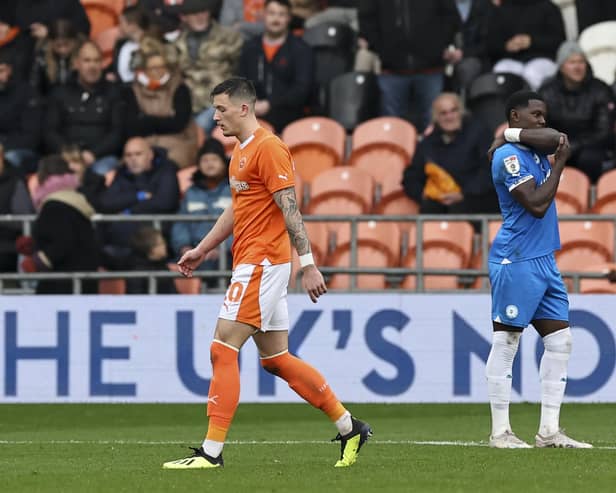 Olly Casey was sent off in Blackpool's defeat to Peterborough (Photographer Lee Parker / CameraSport)