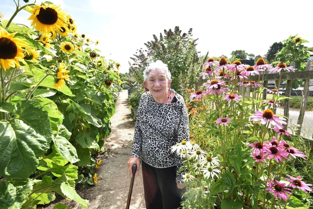 Jill Town in her disabled-friendly garden