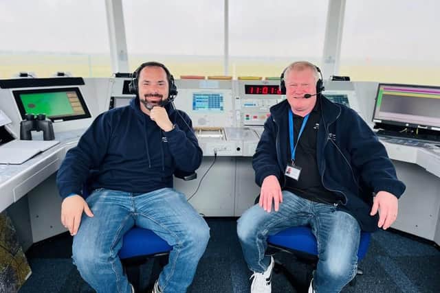 Cesar Aguirre-Mainar and Steve Ashcroft have returned to Blackpool Airport