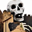 The skull at the top of the Ghost Train ride is lit up  but on one occasion staff couldn't turn the lights off, despite disconnecting the power supply. Was it the work of Cloggy? Photo courtesy of Phill Anderson