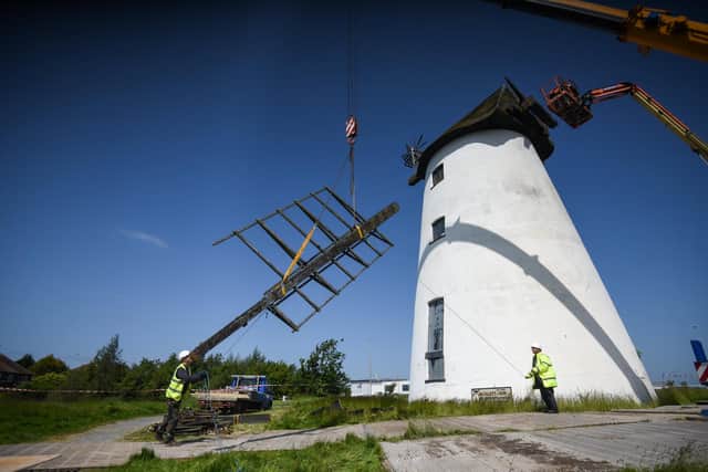 The windmill was damaged on Good Friday