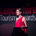 Rachel McQueen delivering a speech at the Lancashire Tourism Awards