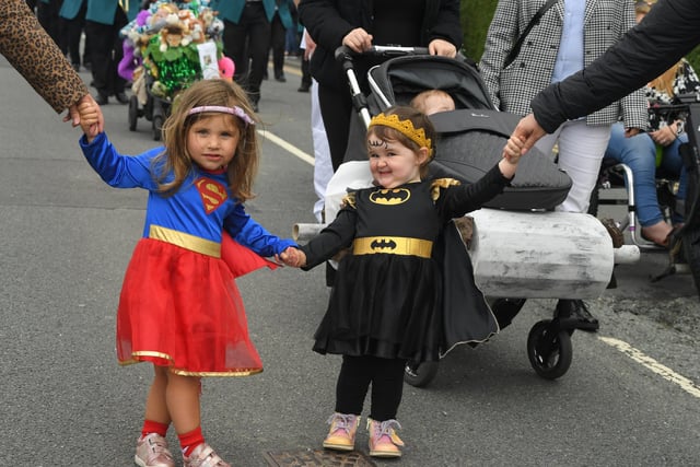 These little superheroes loved taking part in the Wrea Green Field Day procession.