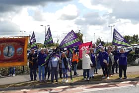 Staff on strike at The Harbour today, June 29