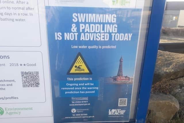 Warnings not to swim in the ocean remain in place on beaches across the Fylde coast