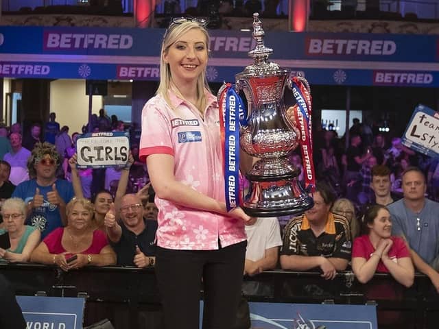 Fallon Sherrock won the Betfred Women's World Matchplay at the Winter Gardens last year Picture: Taylor Lanning/PDC