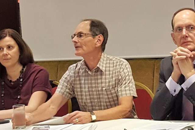 Attending the pensions forum held in Blackpool were (from left) Sofia Stayte, head of the Pension Review at the DWP, Ken Cridland and John Cridland

