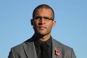 BISHOP'S STORTFORD, ENGLAND - NOVEMBER 10:  Former Northampton Town player Clarke Carlisle before the FA Cup First Round match between Bishop's Storford and Northampton Town ProKit UK stadium on November 10, 2013 in Bishop's Stortford, England.  (Photo by Shaun Botterill/Getty Images)