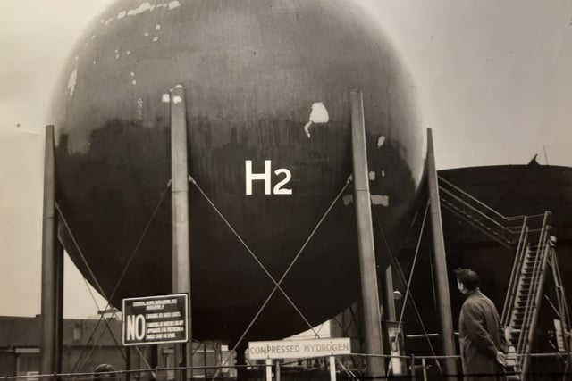 Photo from 1972 which shows the hydrogen sphere at ICI Mond Division