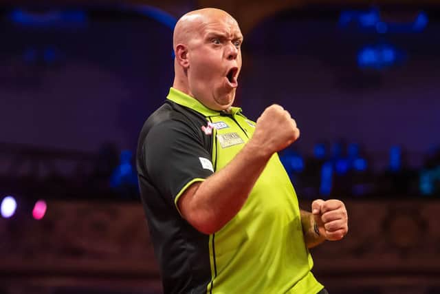 Michael van Gerwen defeated Luke Littler in the Betfred World Matchplay at Blackpool's Winter Gardens Picture: Taylor Lanning/PDC