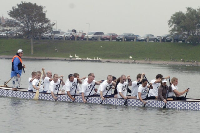 Team OPG during the Lytham Round Table Dragon Boat racing at Fairhaven