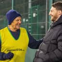 James Husband visited a Walking Football session during the EFL Week of Action in November Picture: Blackpool FC Community Trust