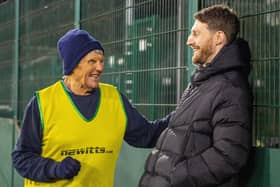 James Husband visited a Walking Football session during the EFL Week of Action in November Picture: Blackpool FC Community Trust