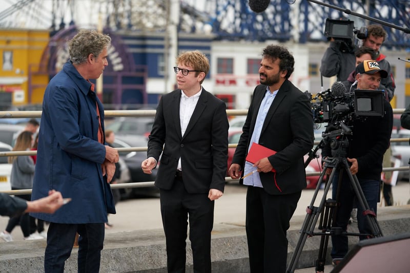 Stephen Mangan bumps into comedians Josh Widdicombe and Nish Kumar who were in Blackpool to film Sky series Hold the Front Page, which featured The Gazette