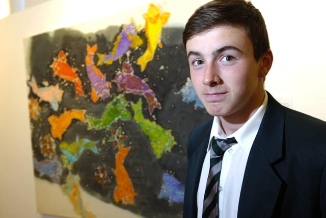 Blackpool and the Fylde College held an art competition for local high schools, their work is being displayed in the college gallery. Owen Burrows from Arnold School is pictured