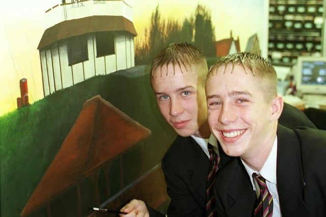 Twins Jack and Jimmy Hockings were 14 when they painted a mural for Fleetwood Health Centre, 1999