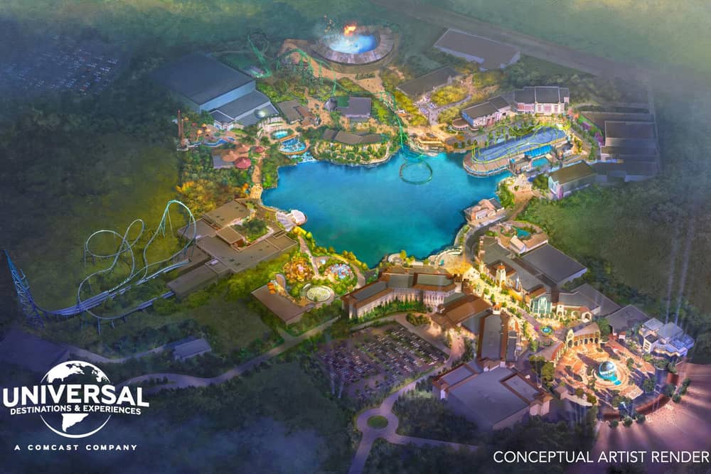 Artist rendering issued by Universal Destinations & Experiences of the first Universal theme park in Europe. Picture: Universal Destinations & Experiences