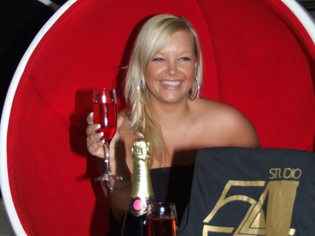 Angelina Dodd at the Studio 54 themed party evening, 2007