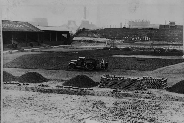Bloomfield Road re-laying of the pitch and building the new terrace at the north end