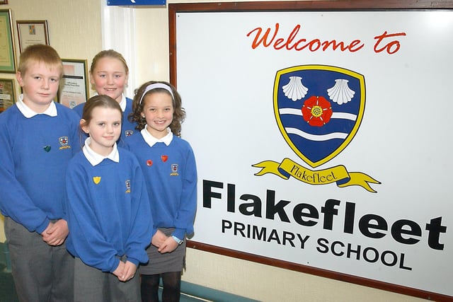Schools League Table 2004. Pupils at Flakefleet Primary School in Fleetwood, pictured from left to right, are Stephen Snape, 10, Hannah Shaw, 10, Beth Cunningham, 10, and Charlotte Payne, 10