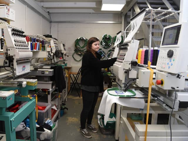 Suzi Wong Creations Jess Hayes embroidering
