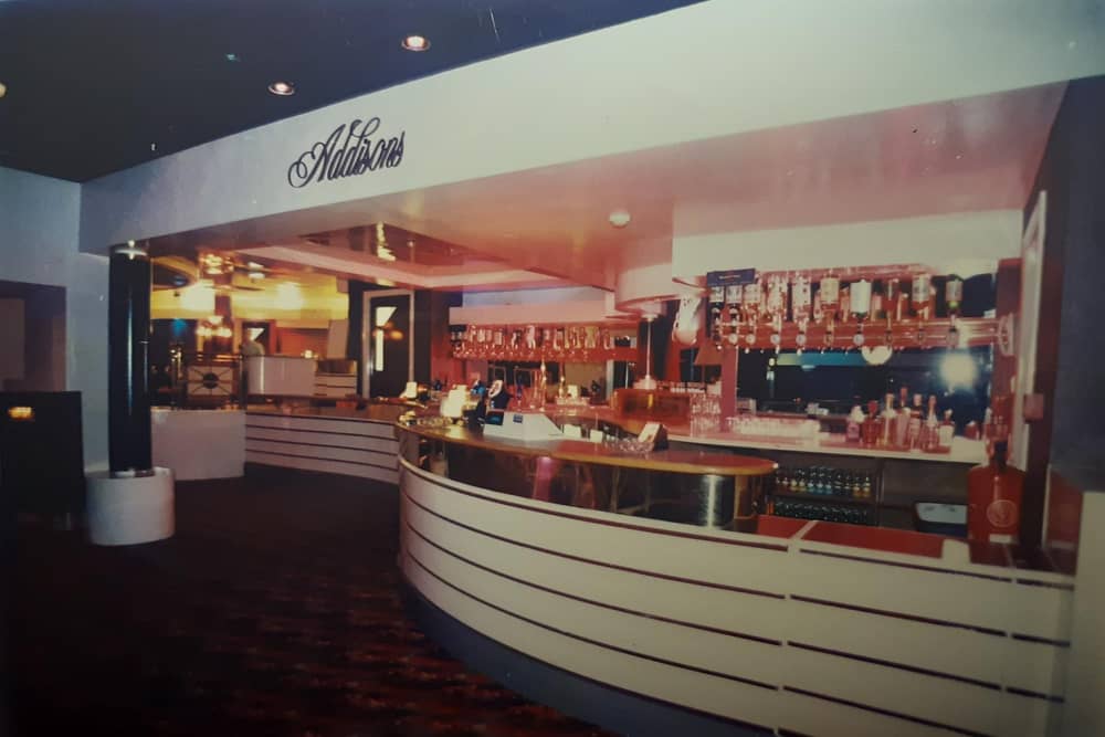 The bar at Addisons in 1995
