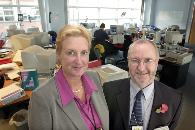 Veteran Services manager Carolyn Short and Heat of ITR & Commiunications Gerry Mulrooney at the veterans agency helpline, Norcross