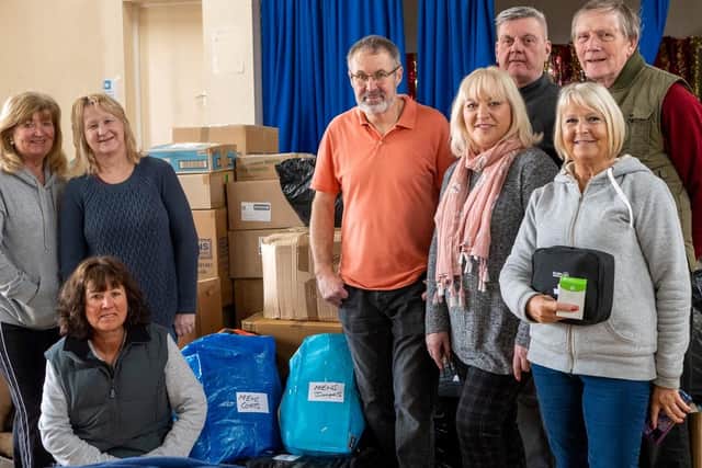 Volunteers, including Rotary members, helped sort out the huge amount of items donated by Fleetwood people for the refugees of Ukraine