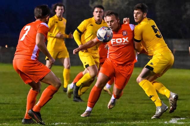 Ben Duffield was denied by the keeper in AFC Blackpool's defeat Picture: Adam Gee