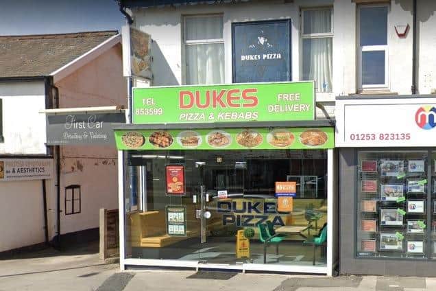 Dukes Pizza in Rossall Road, Cleveleys