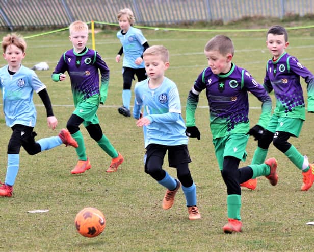 Under-eights match of the week action between CN Marvels and St Annes Yellows  Picture: B&DYFL