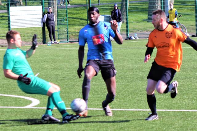 Sunday Alliance action between Newton Arms and FC Rangers Picture: KAREN TEBBUTT