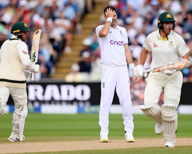 England bowler James Anderson during the first Test against Australia (Photo by Stu Forster/Getty Images)